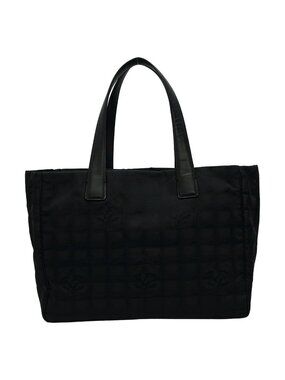 Chanel Tote New Travel Line MM Black Leather